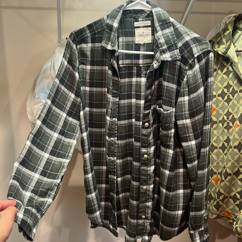 Green flannel button up